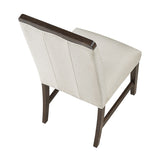 Contemporary Dining Set of 2 Side Chairs Beige Fabric Upholstery Brown Finish Wooden Furniture B011P355870