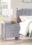 Transitional Gray Finish 1pc Nightstand of Drawers Wood knobs Turned Feet Modern Bedroom Furniture B011P294629