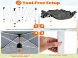 9ft x 9ft Pop Up Canopy Tent with Sidewall, UPF 50 Silver Coated Waterproof Oxford Instant Shelter, 40021628