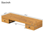 ZUN 47.2" Wall-mounted Vanity Desk, Floating Vanity Shelf with Drawers, Dressing Table With Wooden 29535837