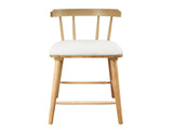 Olivia Indoor Wooden Upholstered Counter Stool, Natural Finish with Beige Upholstery, Windsor Style, N775P346246N