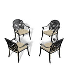 ZUN Cast Aluminum Patio Dining Chair 4PCS With Black Frame and Cushions In Random Colors W1710P166056