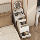 3 in 1 Vanity Desk With mirror and light ,Small makeup vanity set with charging station, With 2 W1321P243134