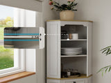 68" Tall Corner Cabinet, Freestanding Corner Storage Cabinet with 1 Door, 1 drawer and a Adjustable W282P442195