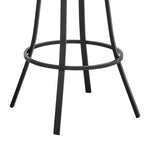 ZUN Palmdale 30" Swivel Slate Gray Faux Leather and Black Metal Bar Stool B2736P268591