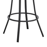 Valerie 30" Swivel Slate Gray Faux Leather and Black Metal Bar Stool B2736P268592