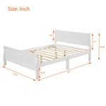 ZUN Queen Size Wood Platform Bed with Headboard and Wooden Slat Support 65997296