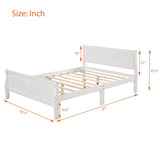 ZUN Queen Size Wood Platform Bed with Headboard and Wooden Slat Support 65997296