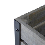 24.4x12.6x15.4" Rustic Black Trolley Cart Plant Stand, Planter W2078P322246