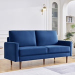 ZUN 69” Modern Decor Upholstered Sofa Furniture, Wide Velvet Fabric Loveseat Couch, Solid Wooden Frame B082111399