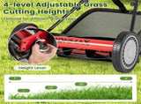 16 Inch Push Lawn Mower with Grass Catcher Bag-Red 67275358