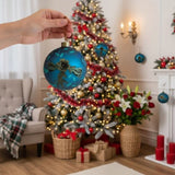 4PCS Set 4.7" Christmas Glass Ball Ornaments Hanging Tree Decor Shiny Holiday Party Supplies Tree 13361321