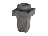 25.59"H Minimalist Concrete Column FountainLED-Lit Modern Outdoor Oasis, Sturdy Landscape Feature N765P324547G