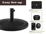 39lb Resin and Cement Outdoor Patio Umbrella Base, Black 11892118