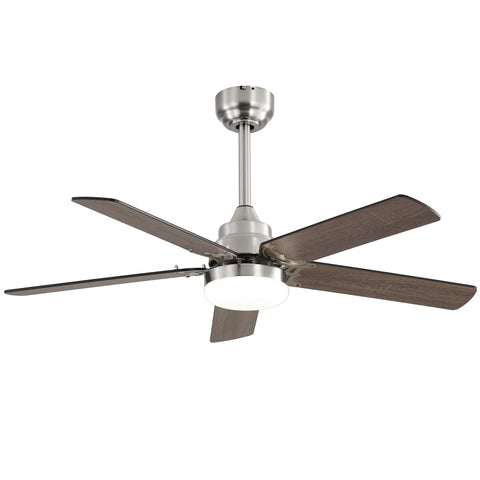 ZUN 42 Inch Ceiling Fan 5 Blades Noiseless Reversible Dc Motor Remote Control With Led Light W934P156668