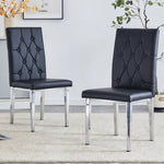 ZUN 2 piece set of black armless dining chairs brings a touch of elegance and mystery to the dining area W1151132022