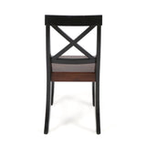 ZUN Roshan Farmhouse Acacia Wood Dining Chairs, Black / Walnut 62888.00BWALN