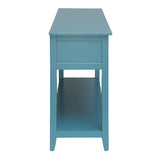 Teal Console Table with Bottom Shelf B062P189201