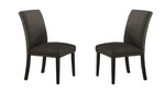 ZUN Dining Room Chairs Ash Black Polyfiber Nail heads Parson Style Set of 2 Side Chairs Dining Room B01153265