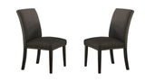 ZUN Dining Room Chairs Ash Black Polyfiber Nail heads Parson Style Set of 2 Side Chairs Dining Room B01153265