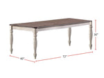 ZUN Transitional Style 1pc Table w 2x Leaves Antique White Finish Oak Top Rectangle Table Kitchen B011P222503