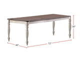 ZUN Transitional Style 1pc Table w 2x Leaves Antique White Finish Oak Top Rectangle Table Kitchen B011P222503