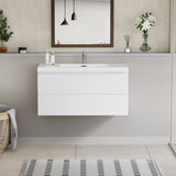 42" Floating Bathroom Vanity with Sink, Modern Wall-Mounted Bathroom Storage Vanity Cabinet with W1573P152686