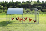 ZUN Large metal chicken coop upgrade three support steel wire impregnated plastic net cage, Oxford cloth 07079526