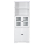 ZUN White Tall Storage Cabinet with Shelves and Doors for Bathroom, Kitchen and Living Room, MDF Board WF295070AAK