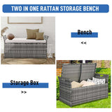 106*52*46cm Iron Frame Can Accommodate Gray Gradient Footstool Locker Rattan Locker 16976080