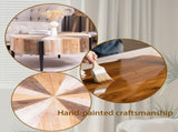Rustic Manufactured Wood Flower - Shaped Coffee Table with Metal Legs, 31.7" Diameter Vintage W2729P353716
