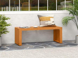 Solid Acacia Wood Patio Bench, 800 LBS Weight Capacity 2-Person Backless Outdoor Bench 10560100