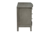 Bedroom Furniture 3 Drawers Nightstand Gray Finish Birch Veneer Nickel Hardware Bed Side Table B01146198