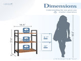 3 Tier Bookshelf, Free Standing Shelf, Bookcase Shelf Storage Organizer, Industrial Book Shelves for 91327099