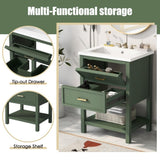 24'' Vanity with Top Sink, Modern Storage Cabinet with 2 Drawers, Single Sink N710P191968F