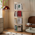 ZUN 360&deg; Rotating Bookshelf, Small Corner Bookcase with Small Footprint, 4 Tier Floor Standing 87367203