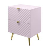 Pink High Gloss 2-Drawer Nightstand B062P209010