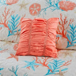 ZUN 6 Piece Cotton Sateen Quilt Set with Throw Pillows Coral King/Cal King B03597452