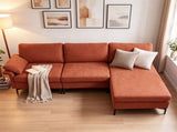 Modular L-Shaped Sectional Sofa, 95 Inch Multi-Functional Linen Fabric Couch with AC & USB Charging 71326154