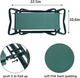 ZUN Garden Kneeler & Seat Folding Multi-Functional Steel Garden Stool with Tool Bag EVA Kneeling Pad W2181P193282