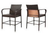 2pcs High Bar Chair Brown Gradient 79570616