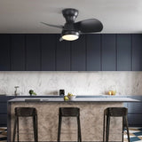 23 Inch Bedroom Ceiling Fan With 3 Color Dimmable 3 ABS Blades Remote Control DC Motor Black With W882P146322