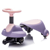 ZUN 6V Kids Ride On Electric Wiggle Car,Flashing & Shock absorbing PU Wheels For Effective Floor W1578P213376