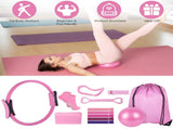 14Pcs All-in-One Pilates Kit, Pilates Ring Yoga Ball Resistance Bands Set with Carry Bag, Full Body 65421013