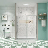 Bypass shower door, sliding door, with 1/4" tempered glass and Chromed finish 44-48"x70" W2122131038