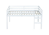 Full Rubber Wood Loft Bed with Ladder,White W504P283526