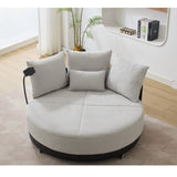 52.75'' Oversized Round Swivel Chair,360&deg Swivel Chair, Couples W1628P218357