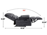 Large Manual Recliner Chair in Fabric for Living Room, Grey W3224P288516