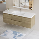 60" Floating Bathroom Vanity with Sink, Modern Wall-Mounted Bathroom Storage Vanity Cabinet with W1573P152704
