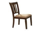Transitional Style Chair 2pc Set Wooden Frame Espresso Finish Fabric Upholstered Seat Kitchen B011131721